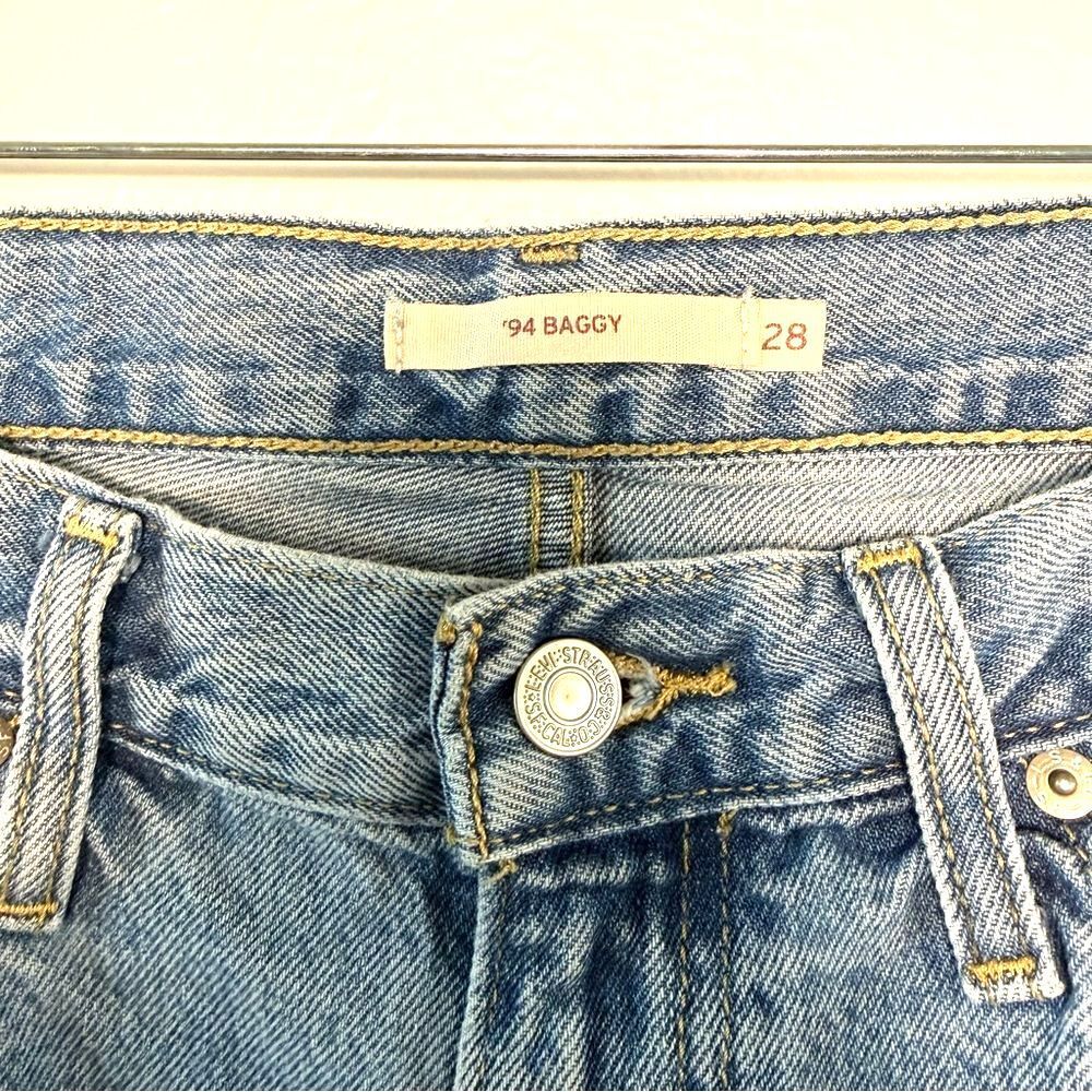 Levi's 94 Baggy Women's Jeans Size 28x30 Medium Wash High Rise Loose Streetwear - Picture 4 of 10